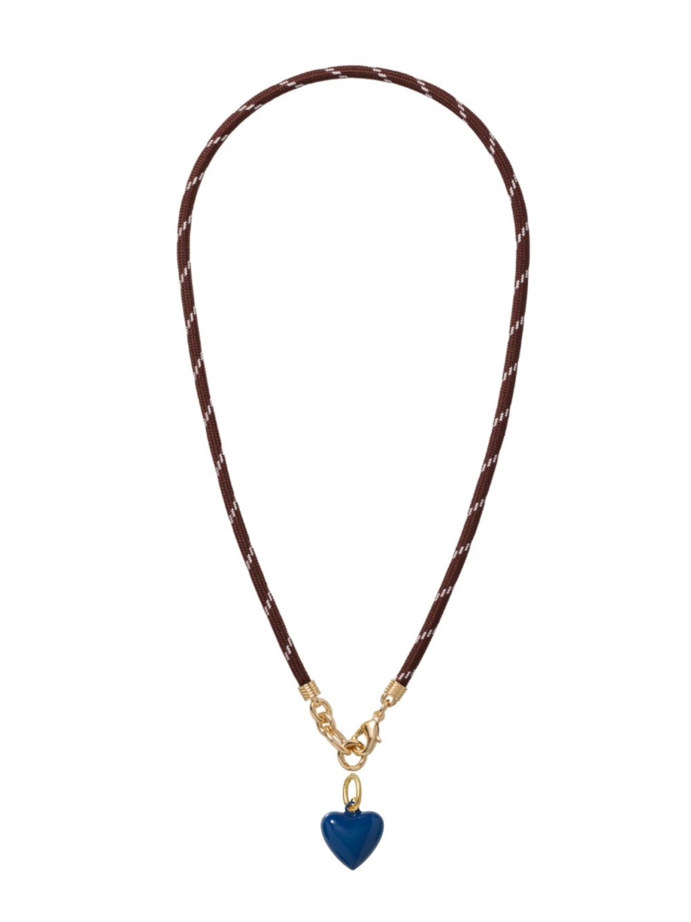 Roxanne Assoulin The Happy Cord
Charm Necklace Brown Cord Navy Charm